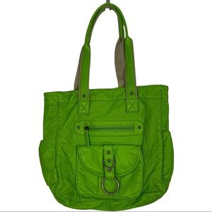 Green Leatherette Tote Shoulder Bag - Women's Shoulder Bag